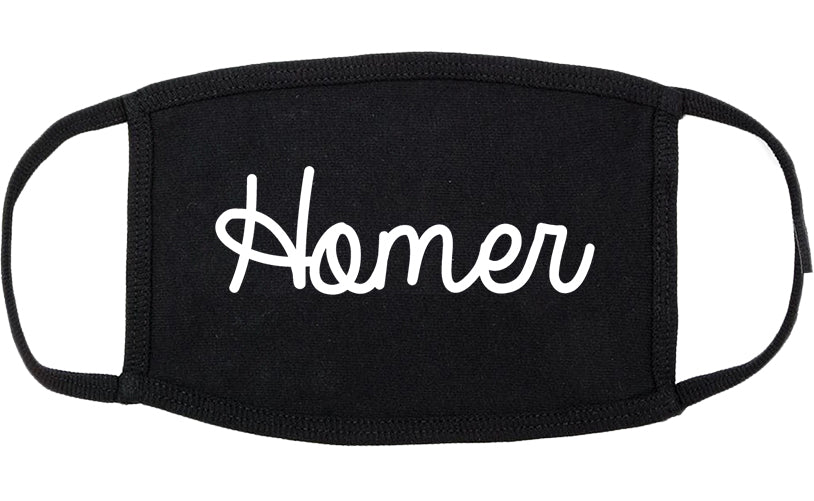 Homer Alaska AK Script Cotton Face Mask Black