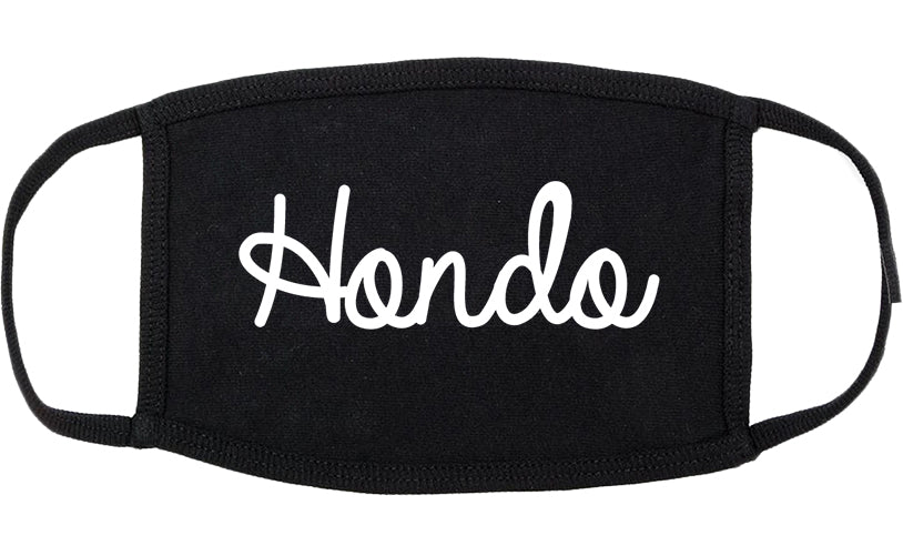 Hondo Texas TX Script Cotton Face Mask Black