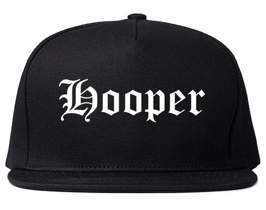 Hooper Utah UT Old English Mens Snapback Hat Black