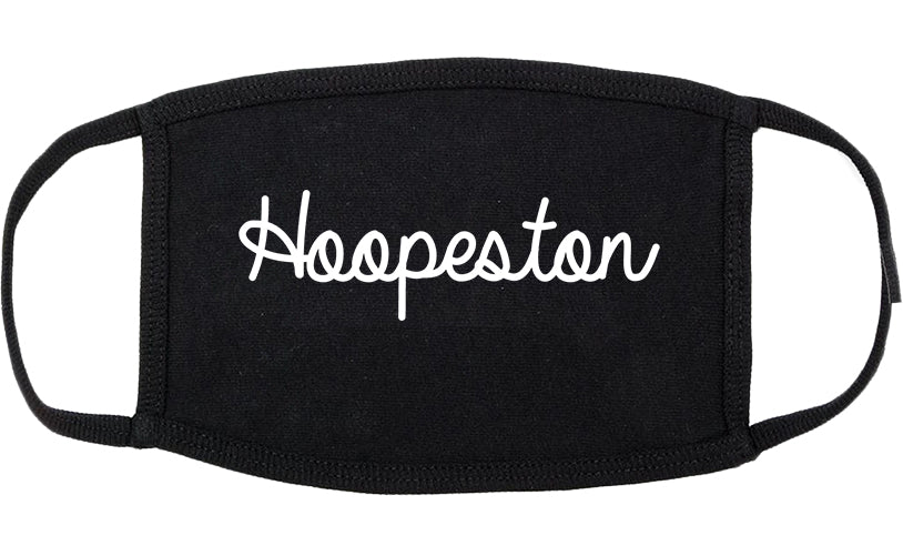 Hoopeston Illinois IL Script Cotton Face Mask Black