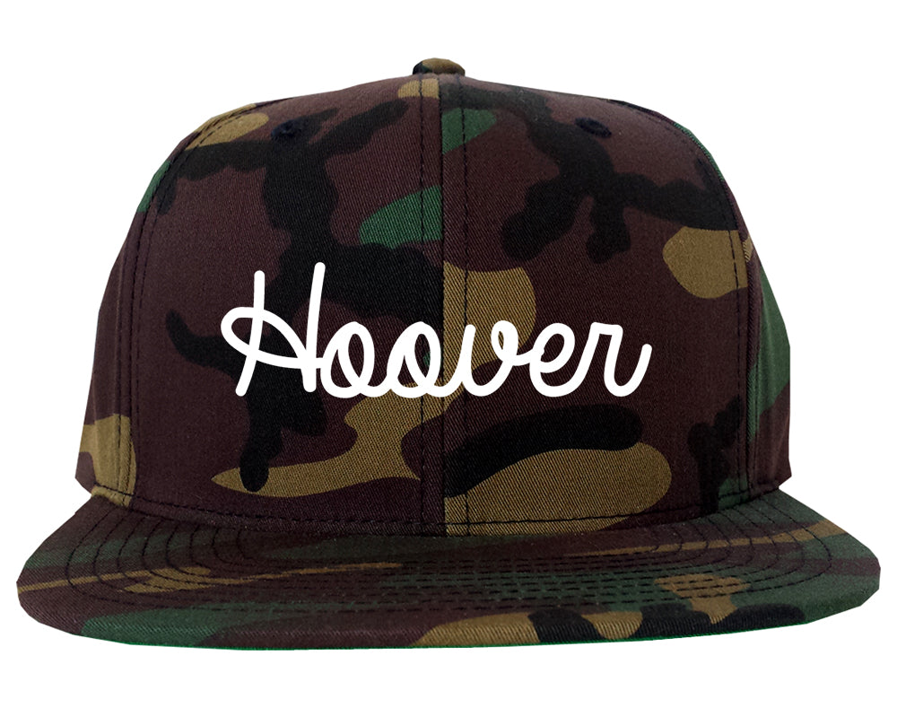 Hoover Alabama AL Script Mens Snapback Hat Army Camo