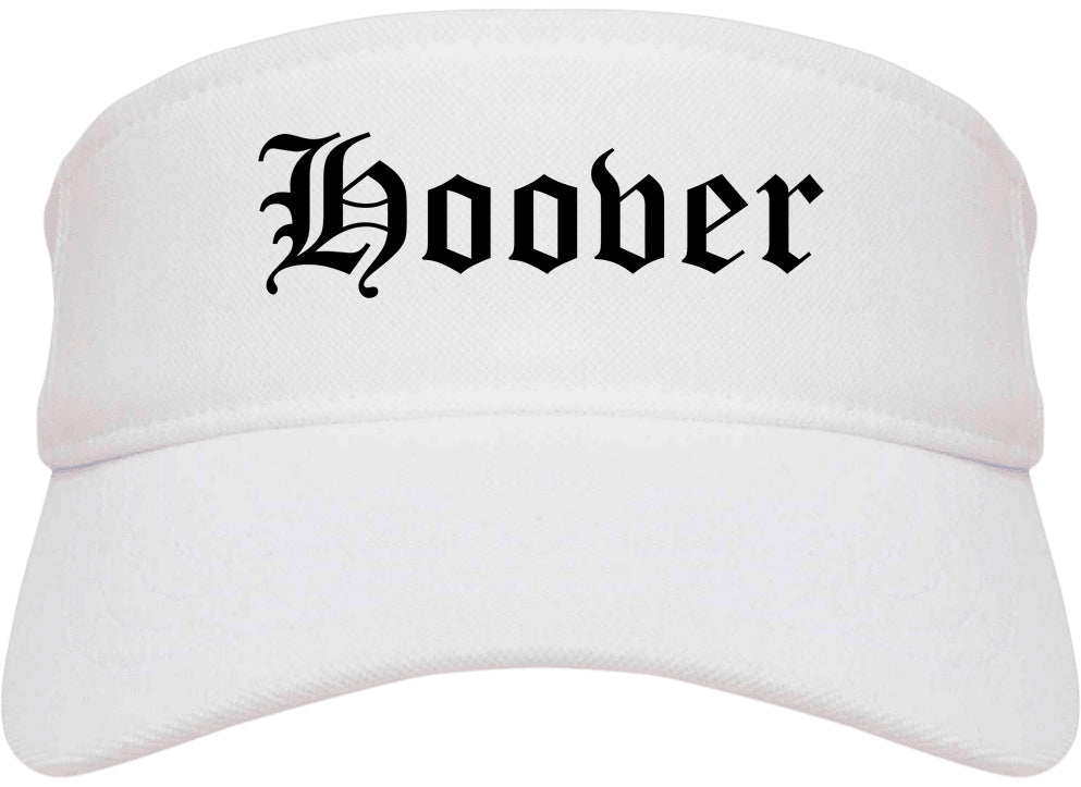 Hoover Alabama AL Old English Mens Visor Cap Hat White