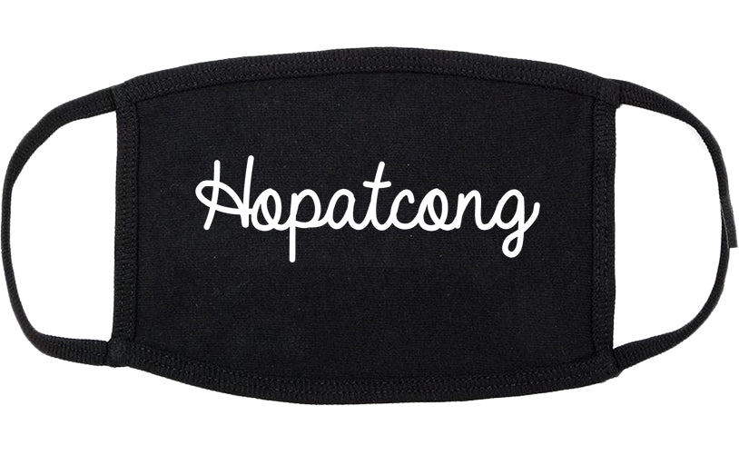 Hopatcong New Jersey NJ Script Cotton Face Mask Black