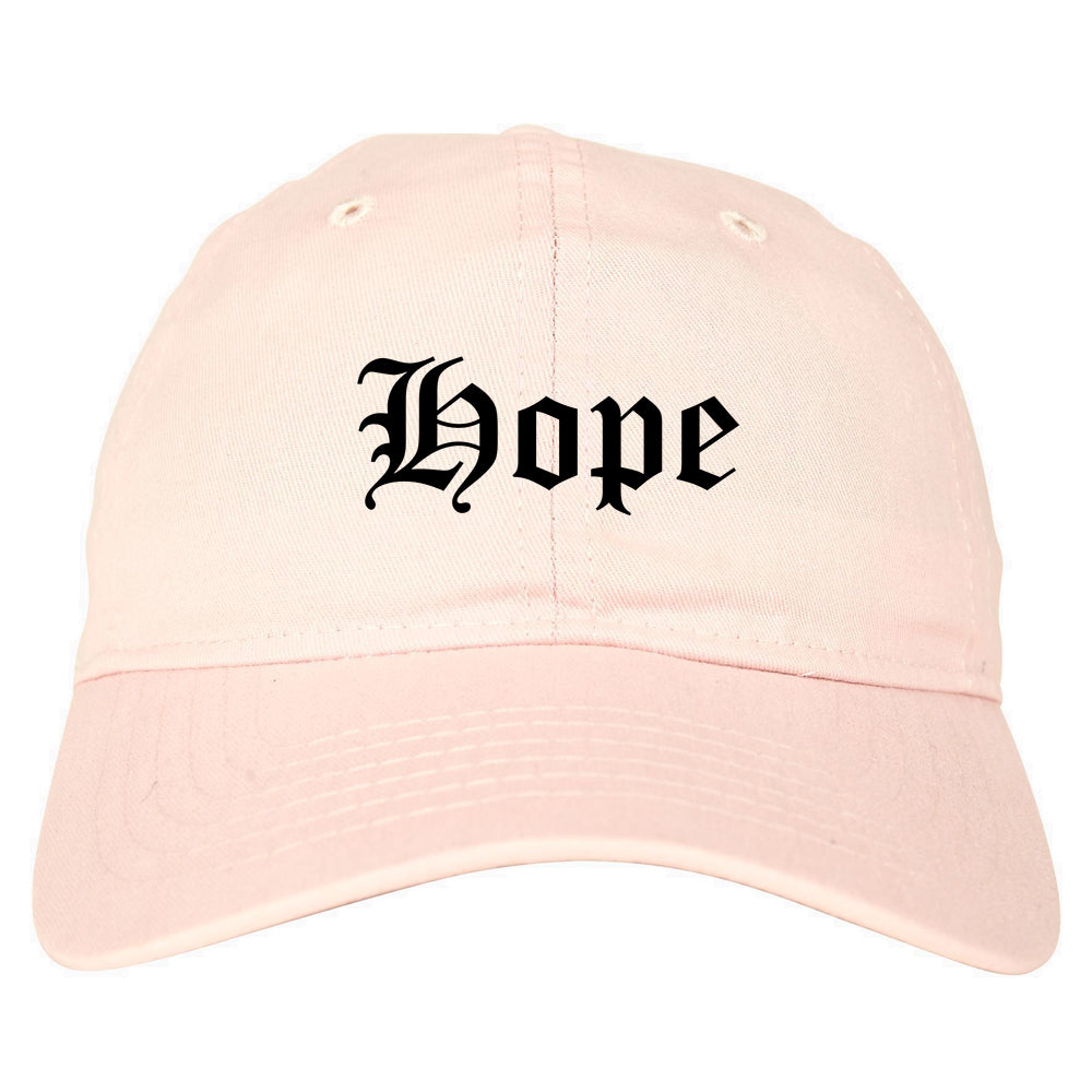 Hope Arkansas AR Old English Mens Dad Hat Baseball Cap Pink
