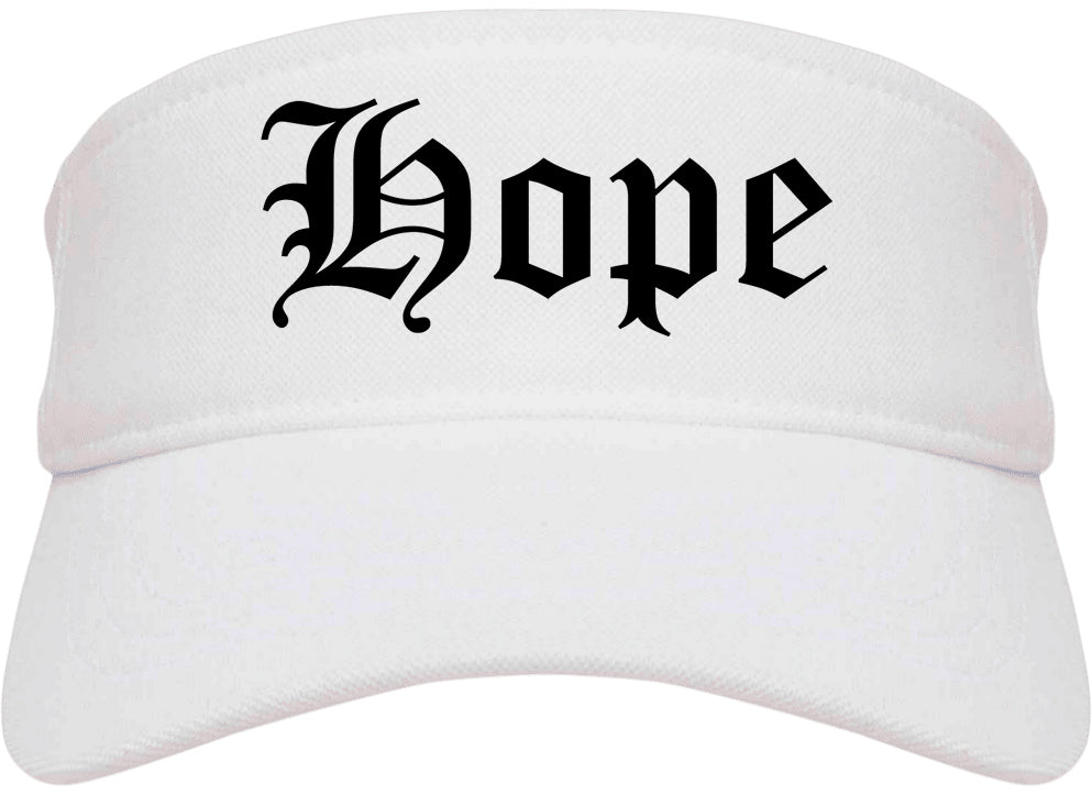 Hope Arkansas AR Old English Mens Visor Cap Hat White