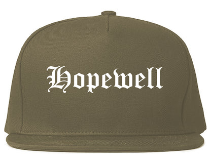 Hopewell Virginia VA Old English Mens Snapback Hat Grey