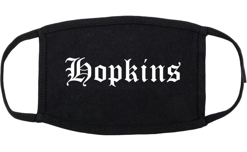 Hopkins Minnesota MN Old English Cotton Face Mask Black