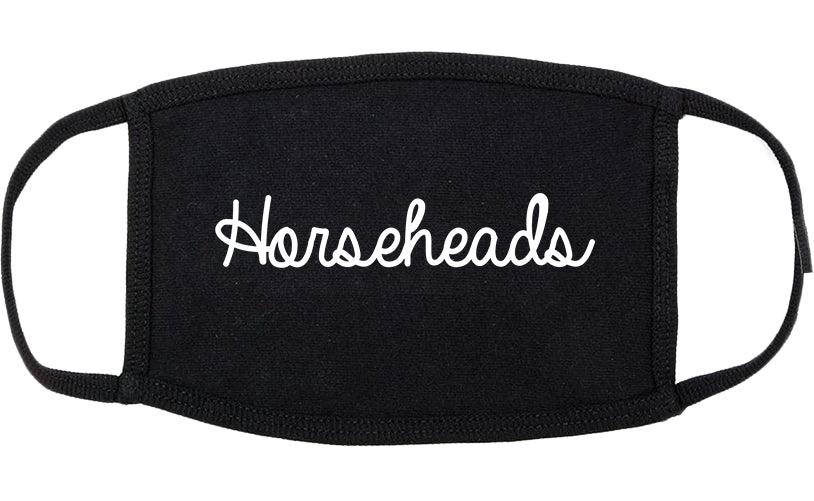 Horseheads New York NY Script Cotton Face Mask Black