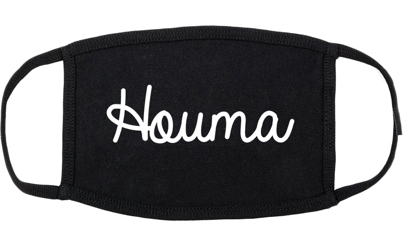 Houma Louisiana LA Script Cotton Face Mask Black