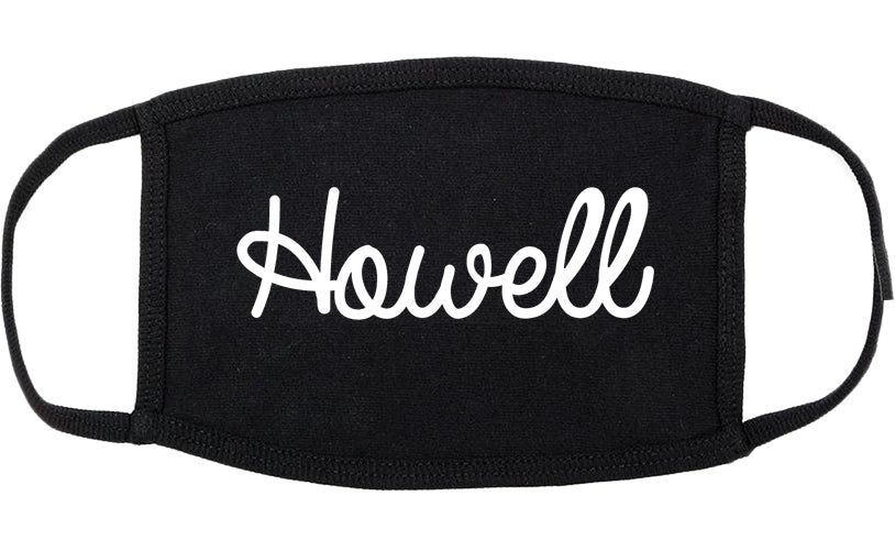 Howell Michigan MI Script Cotton Face Mask Black