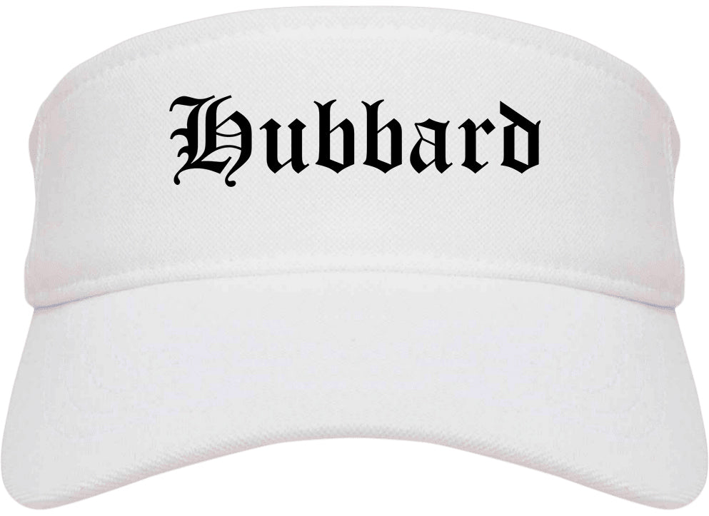 Hubbard Ohio OH Old English Mens Visor Cap Hat White
