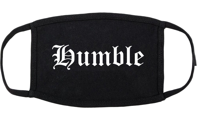 Humble Texas TX Old English Cotton Face Mask Black