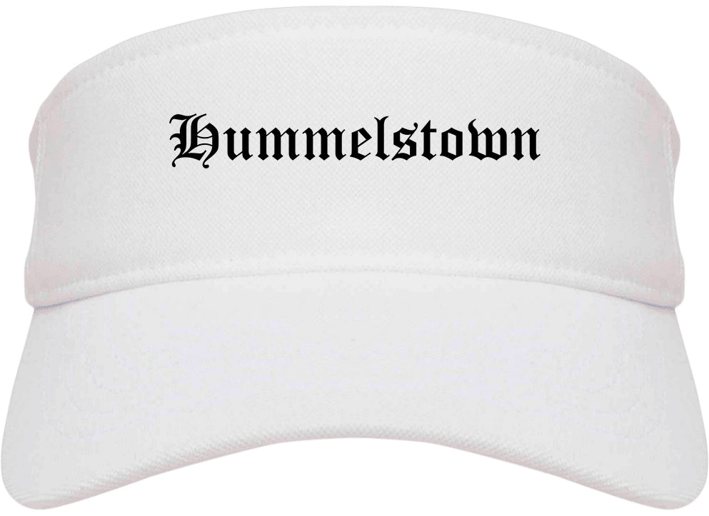 Hummelstown Pennsylvania PA Old English Mens Visor Cap Hat White