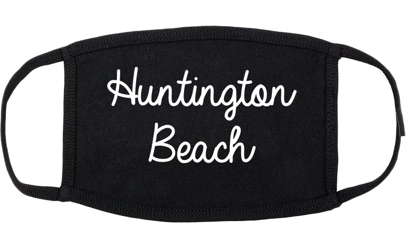 Huntington Beach California CA Script Cotton Face Mask Black