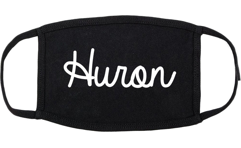 Huron South Dakota SD Script Cotton Face Mask Black