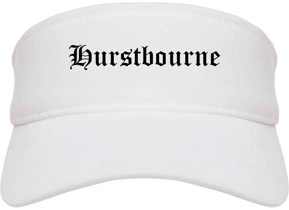 Hurstbourne Kentucky KY Old English Mens Visor Cap Hat White