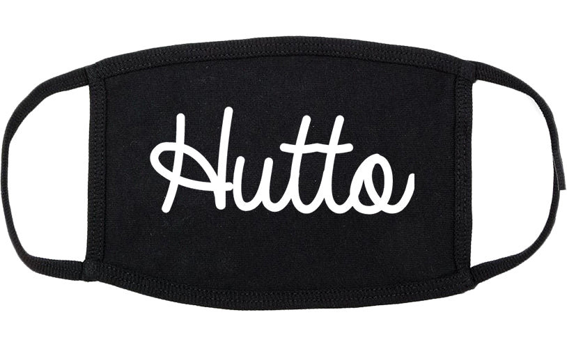 Hutto Texas TX Script Cotton Face Mask Black