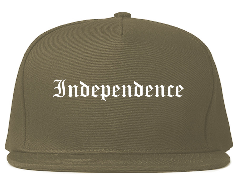Independence Ohio OH Old English Mens Snapback Hat Grey