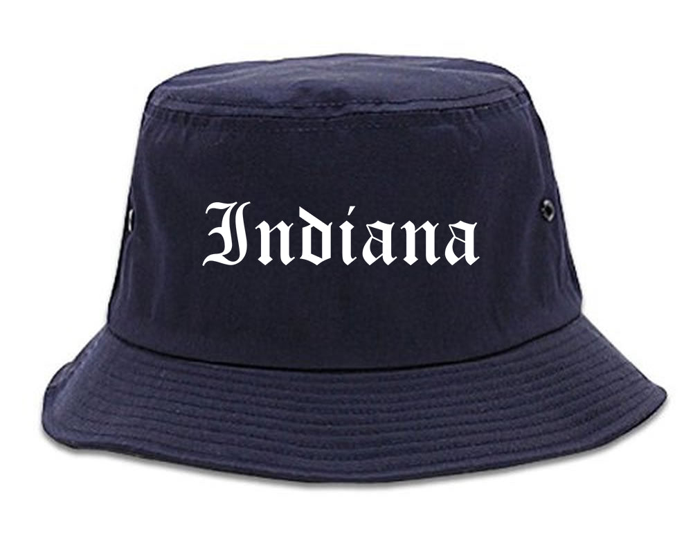 Indiana Pennsylvania PA Old English Mens Bucket Hat Navy Blue
