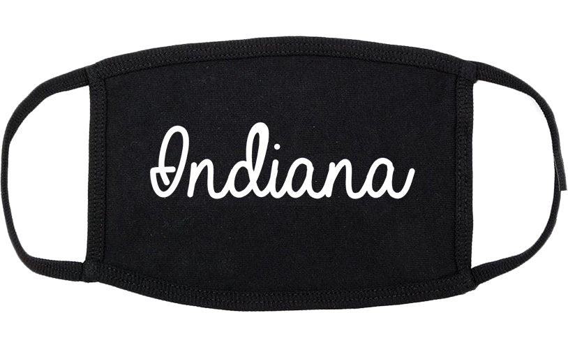 Indiana Pennsylvania PA Script Cotton Face Mask Black