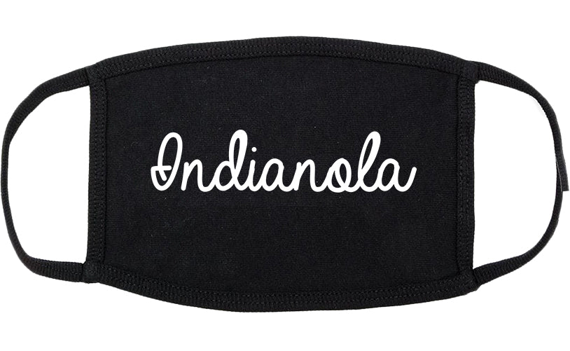 Indianola Iowa IA Script Cotton Face Mask Black