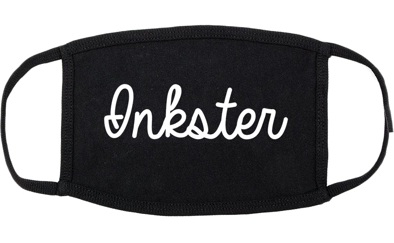 Inkster Michigan MI Script Cotton Face Mask Black