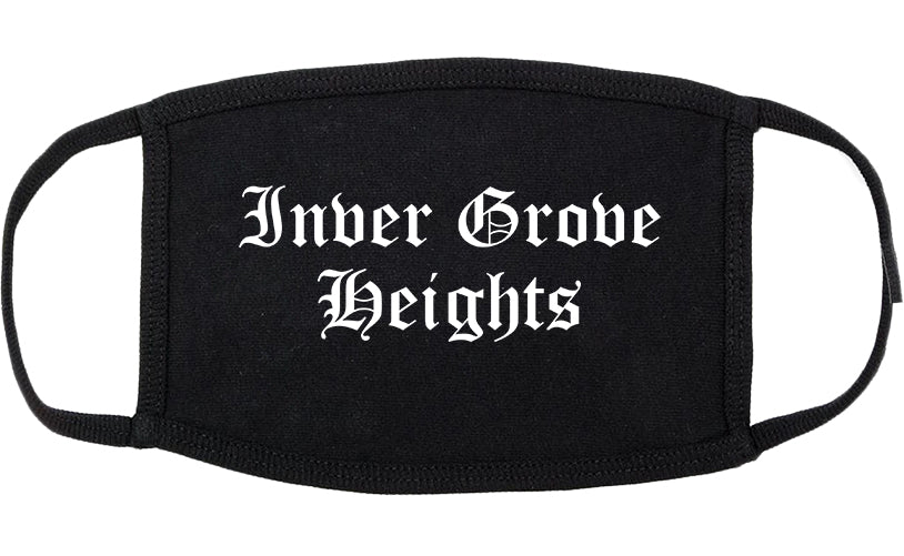 Inver Grove Heights Minnesota MN Old English Cotton Face Mask Black