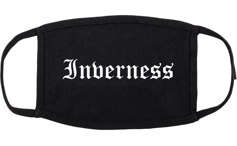 Inverness Florida FL Old English Cotton Face Mask Black