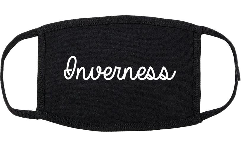 Inverness Florida FL Script Cotton Face Mask Black
