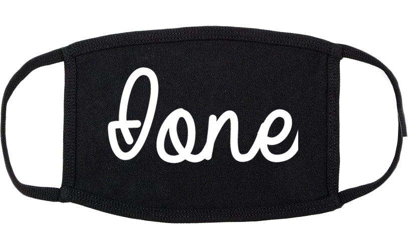 Ione California CA Script Cotton Face Mask Black