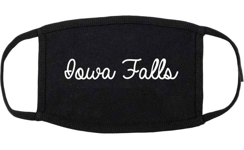Iowa Falls Iowa IA Script Cotton Face Mask Black