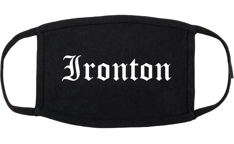 Ironton Ohio OH Old English Cotton Face Mask Black