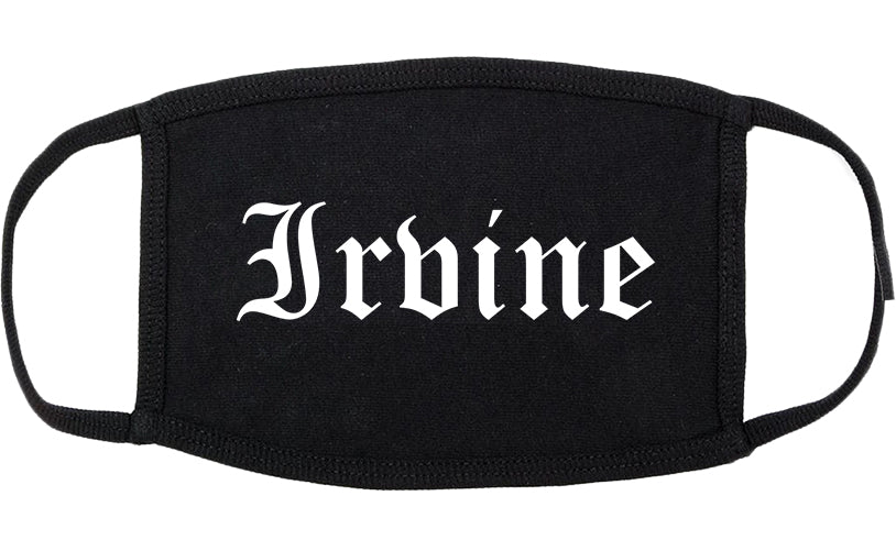 Irvine California CA Old English Cotton Face Mask Black