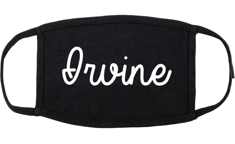 Irvine California CA Script Cotton Face Mask Black