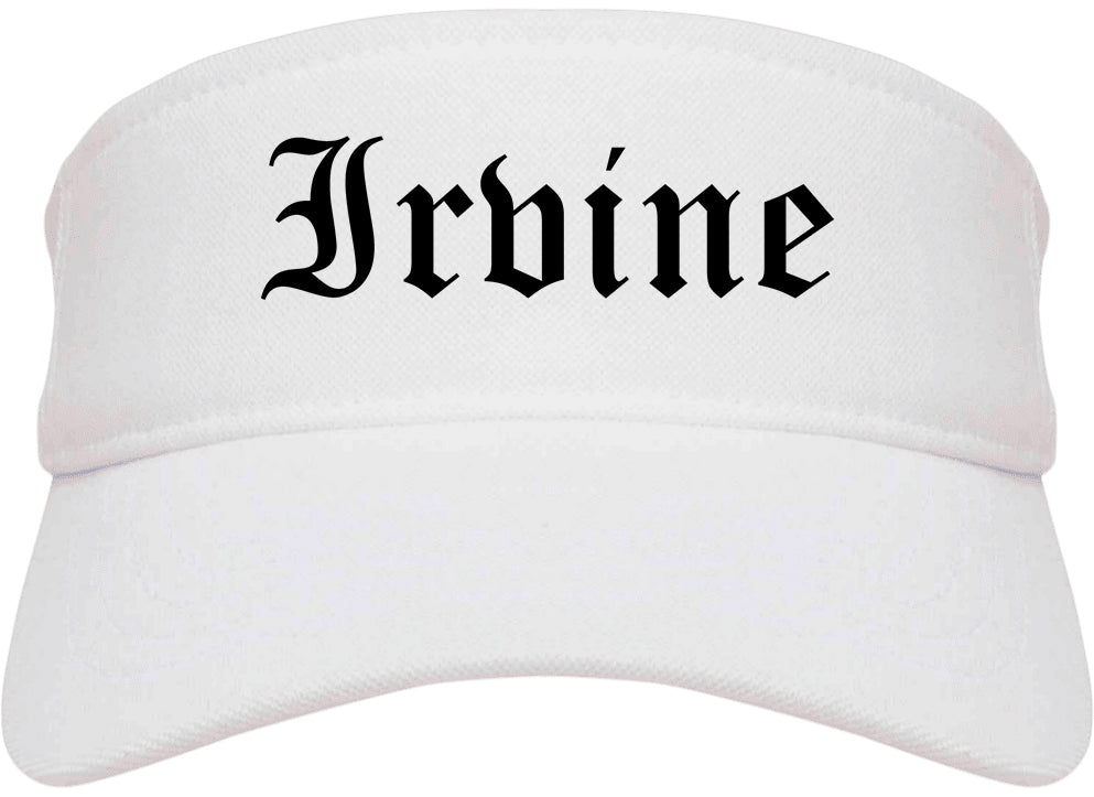 Irvine California CA Old English Mens Visor Cap Hat White