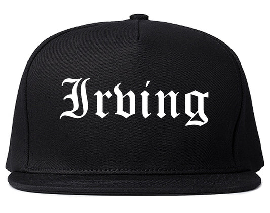 Irving Texas TX Old English Mens Snapback Hat Black