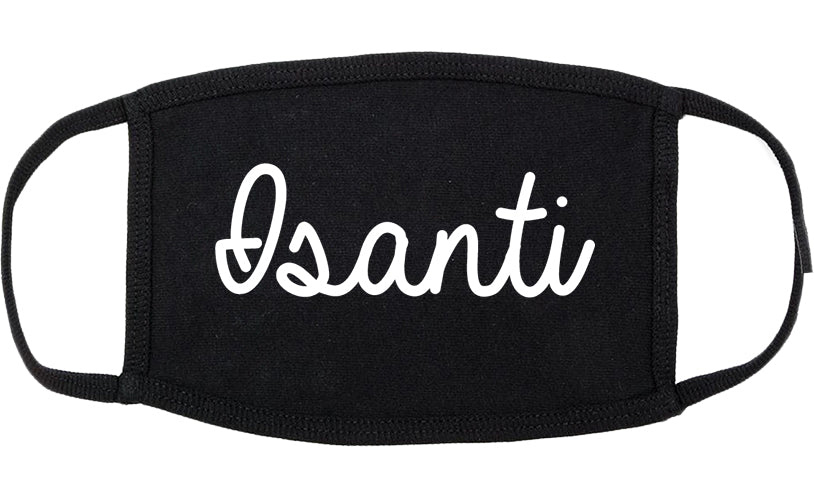 Isanti Minnesota MN Script Cotton Face Mask Black