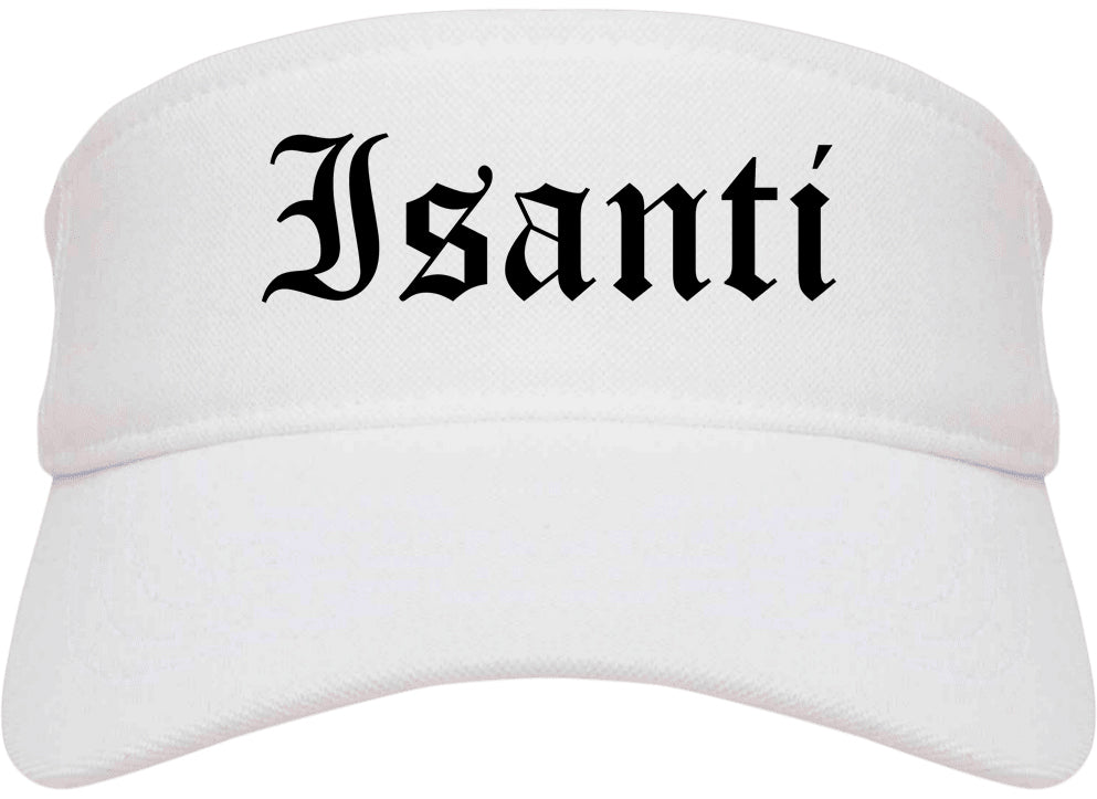 Isanti Minnesota MN Old English Mens Visor Cap Hat White