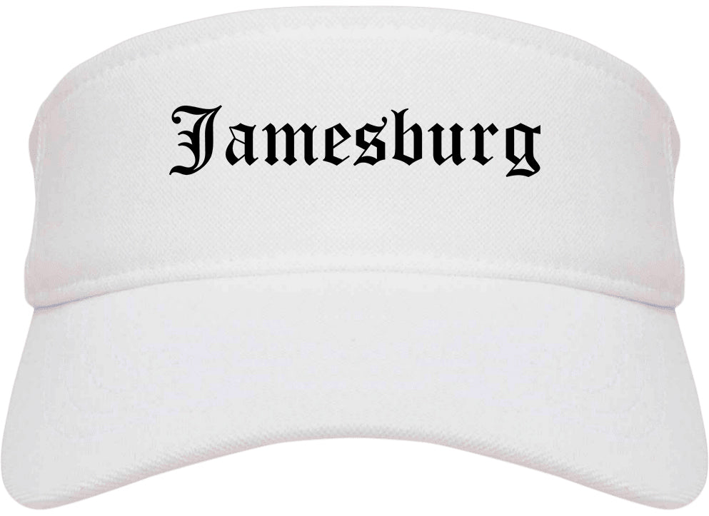Jamesburg New Jersey NJ Old English Mens Visor Cap Hat White