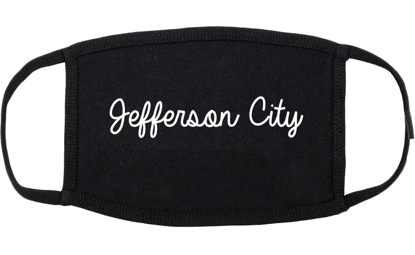 Jefferson City Missouri MO Script Cotton Face Mask Black