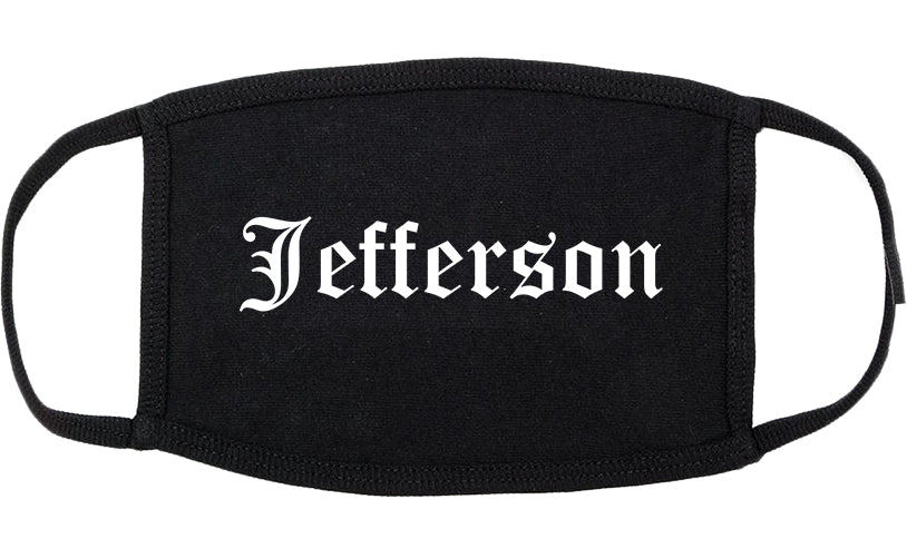 Jefferson Wisconsin WI Old English Cotton Face Mask Black