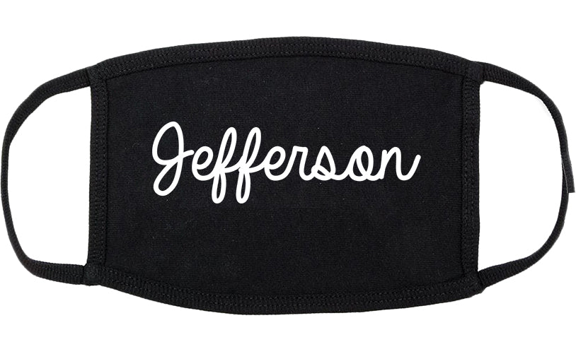 Jefferson Wisconsin WI Script Cotton Face Mask Black