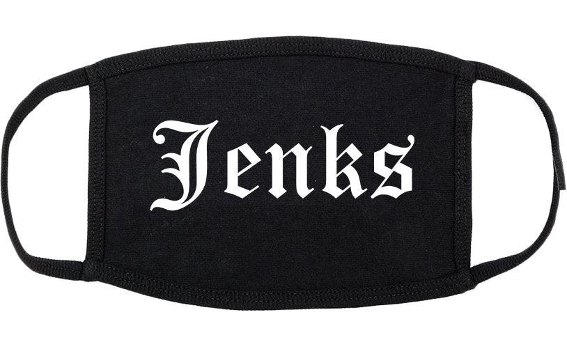 Jenks Oklahoma OK Old English Cotton Face Mask Black