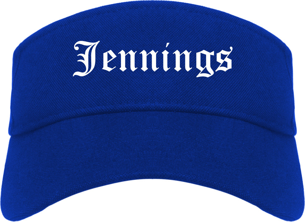 Jennings Missouri MO Old English Mens Visor Cap Hat Royal Blue