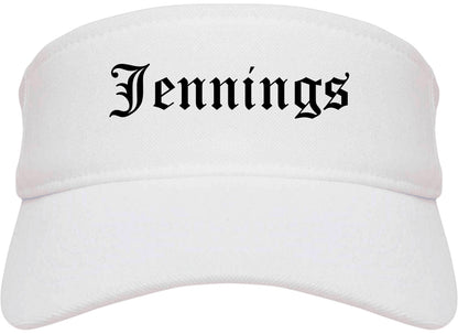 Jennings Missouri MO Old English Mens Visor Cap Hat White