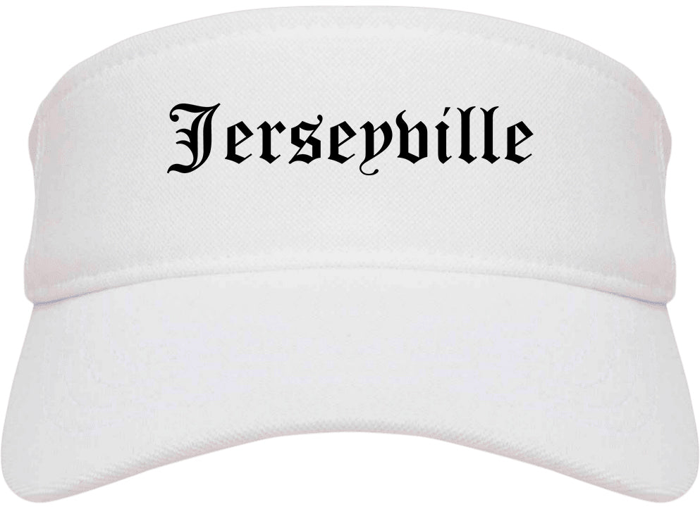 Jerseyville Illinois IL Old English Mens Visor Cap Hat White