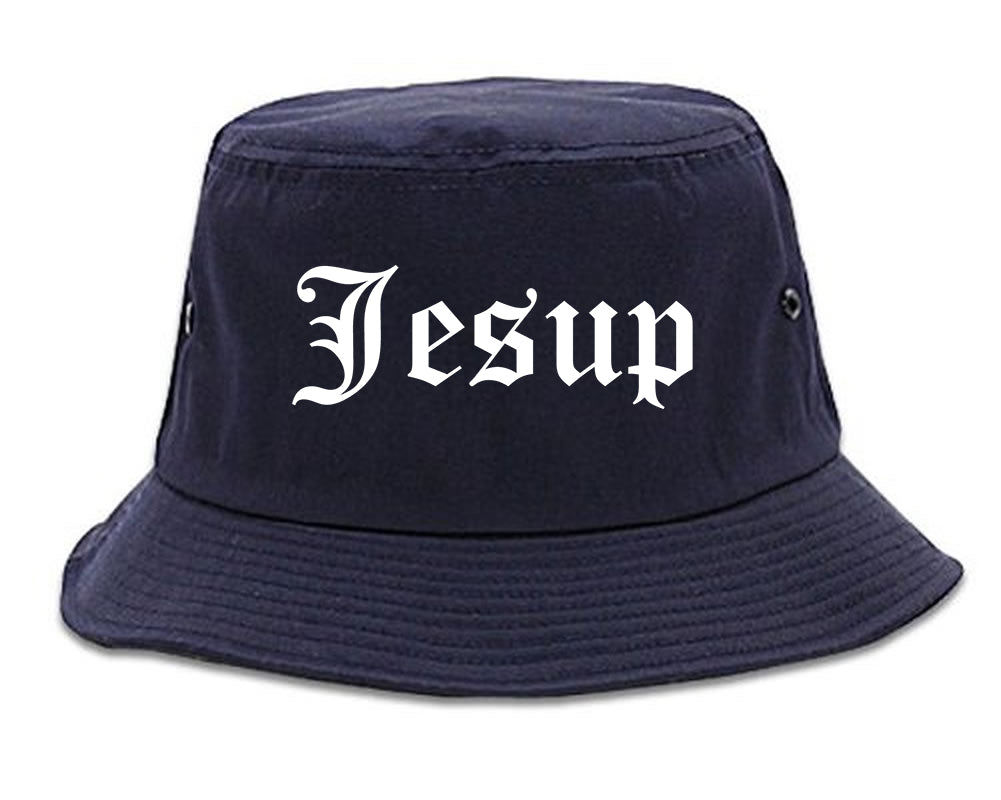 Jesup Georgia GA Old English Mens Bucket Hat Navy Blue