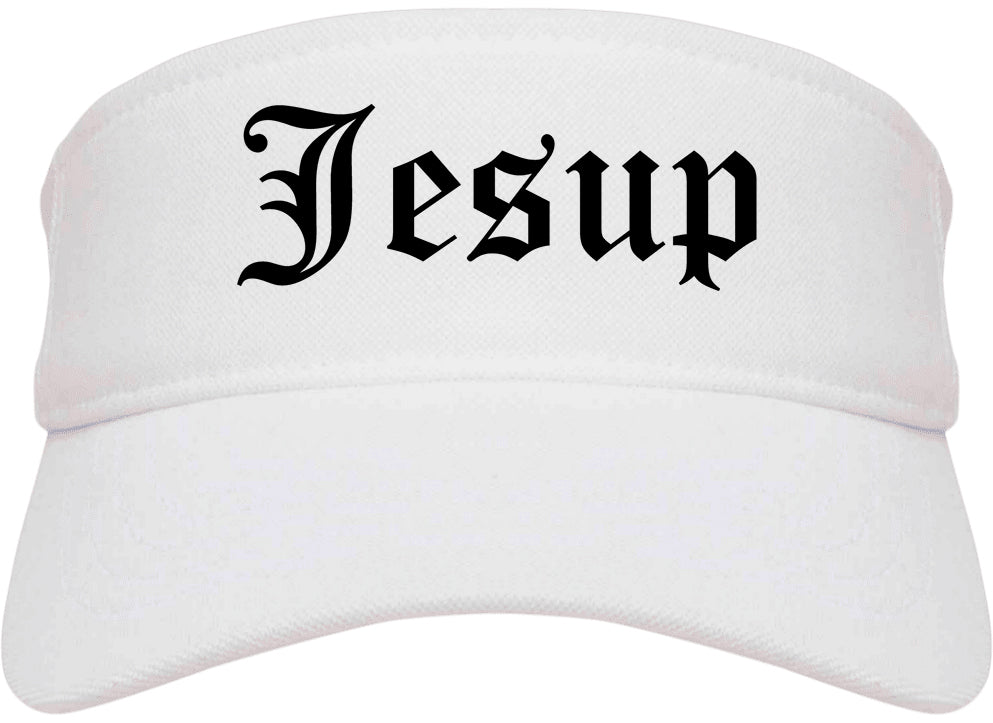 Jesup Georgia GA Old English Mens Visor Cap Hat White