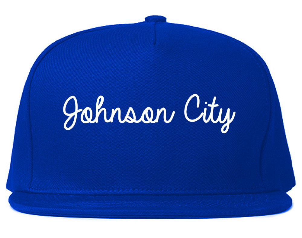 Johnson City Tennessee TN Script Mens Snapback Hat Royal Blue