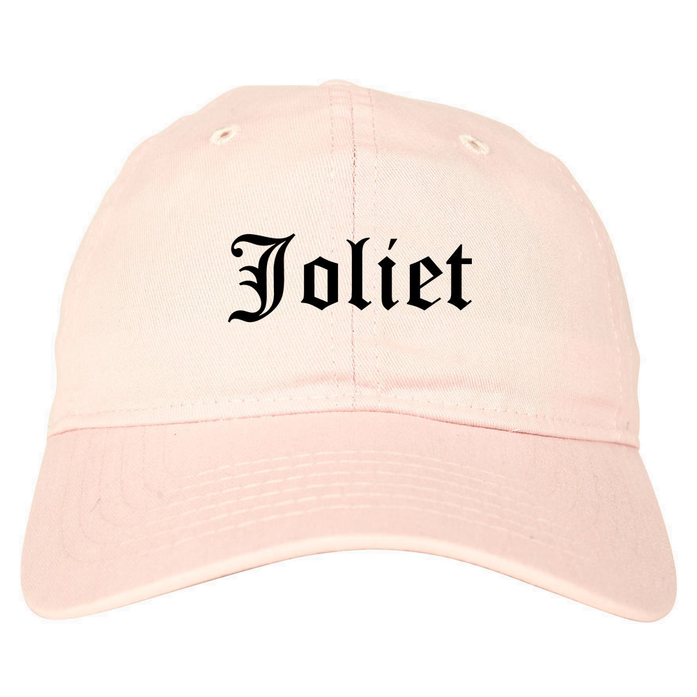 Joliet Illinois IL Old English Mens Dad Hat Baseball Cap Pink